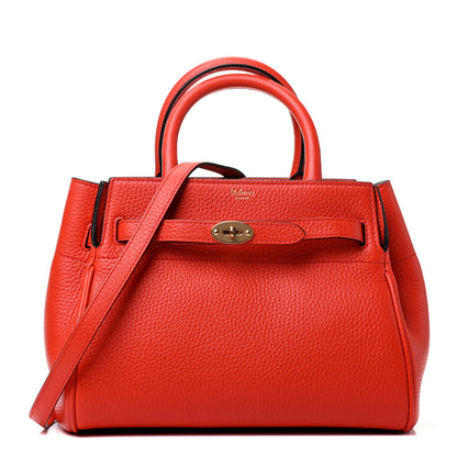 Mulberry Classic Grain Calfskin Belted Bayswater Tote Orange 1 of 4