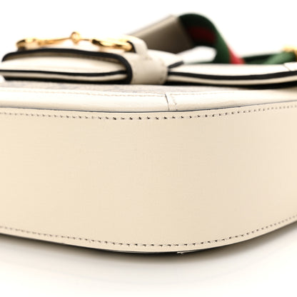 Gucci GG Supreme Monogram Web Mini Horsebit 1955 Shoulder Bag Beige Mystic White 10 of 11