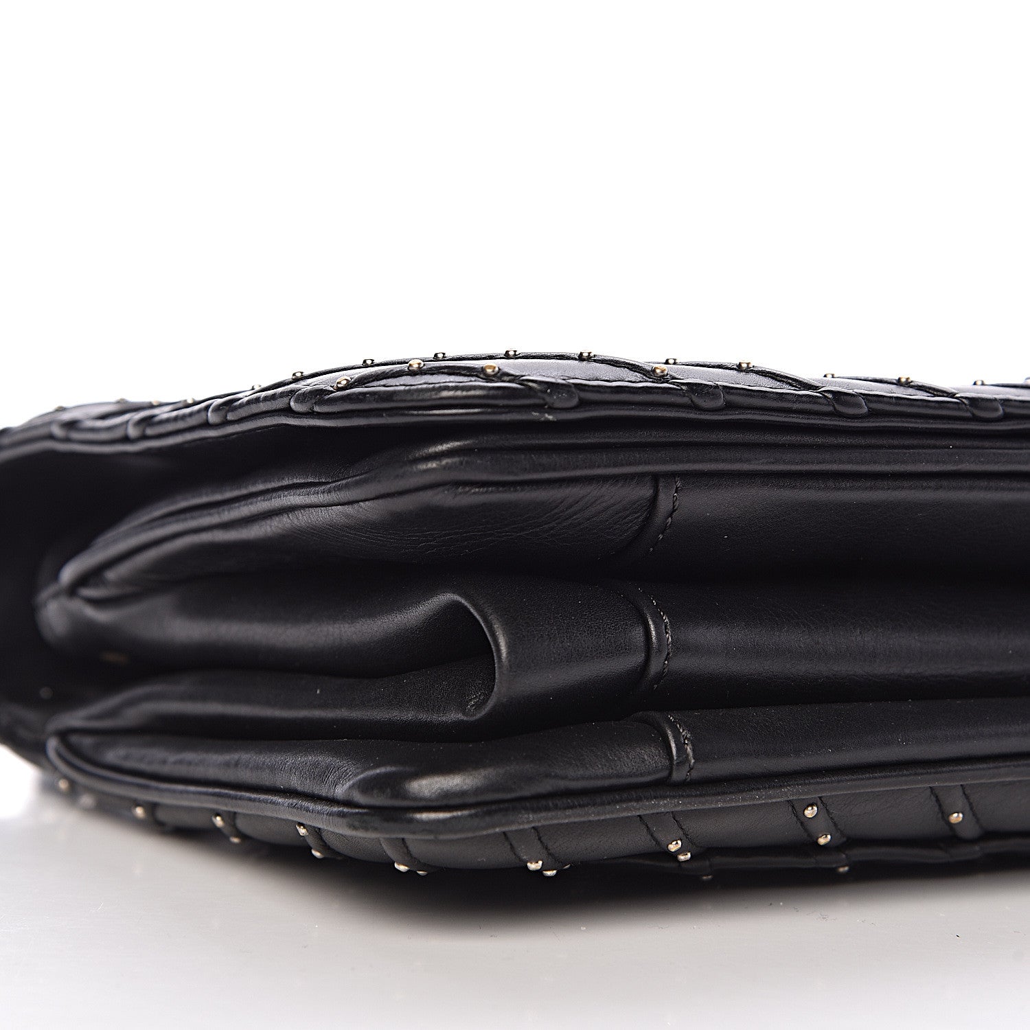 Chanel Calfskin Studded Chevron Quilted Flap Black 9 of 12