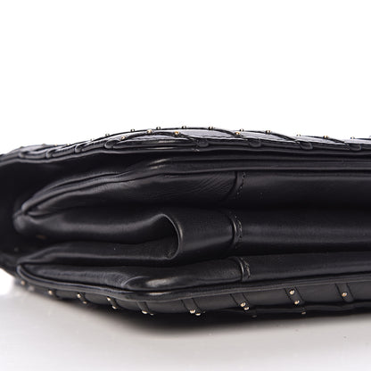 Chanel Calfskin Studded Chevron Quilted Flap Black 9 of 12