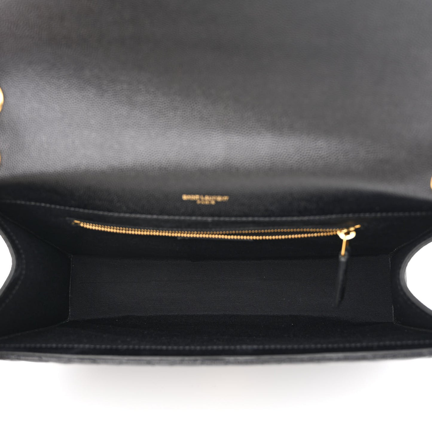 Grain De Poudre Textured Mixed Matelasse Large Triquilt Monogram Satchel Black