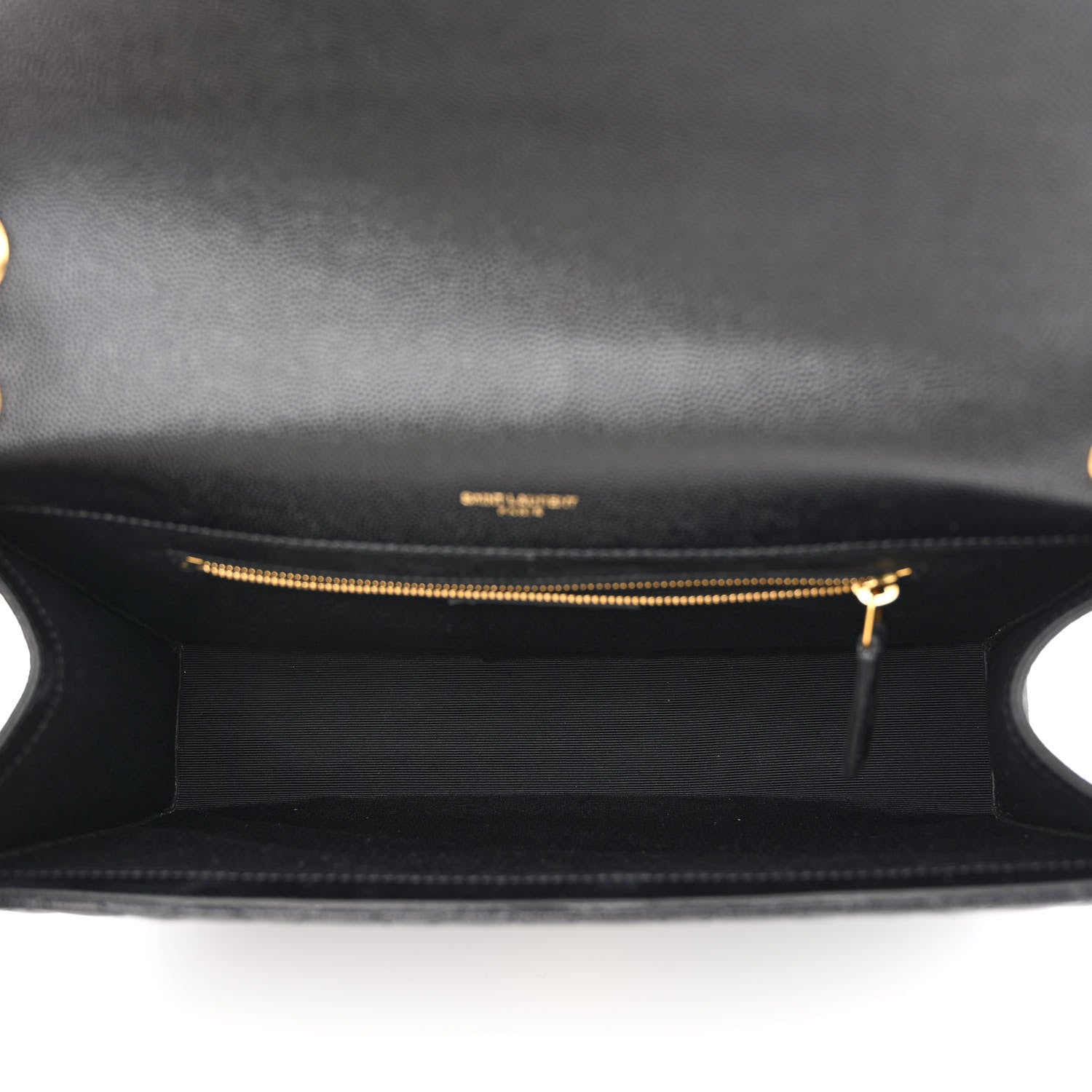 Saint Laurent Grain De Poudre Textured Mixed Matelasse Large Triquilt Monogram Satchel Black 4 of 9