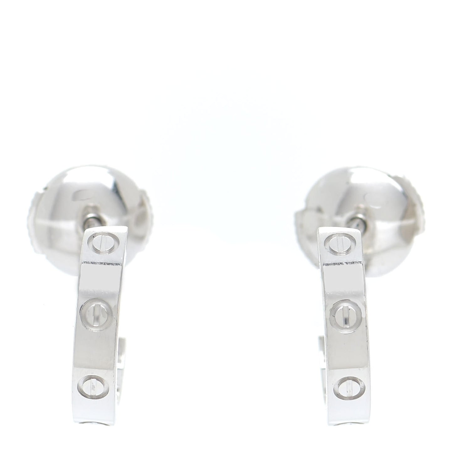 18K White Gold Small LOVE Hoop Earrings