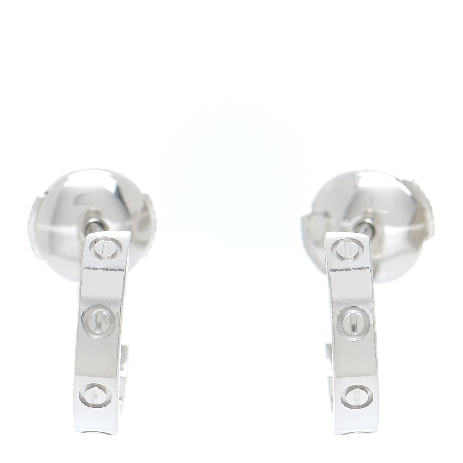 Cartier 18K White Gold Small LOVE Hoop Earrings 1 of 5