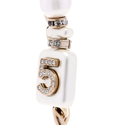 Chanel Pearl Resin Crystal CC No 5 Perfume Bottle Chain Gold 6 of 7