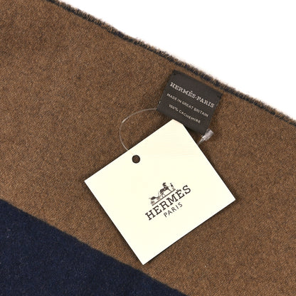 Hermes Cashmere Casaque Grand Mors Muffler Marine Bronze 3 of 4