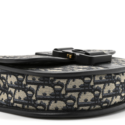 Christian Dior Oblique Grained Calfskin Mini Gallop Bag With Strap Black Beige 10 of 10