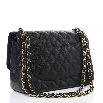 Chanel Caviar Quilted Jumbo Double Flap Black 3 of 12