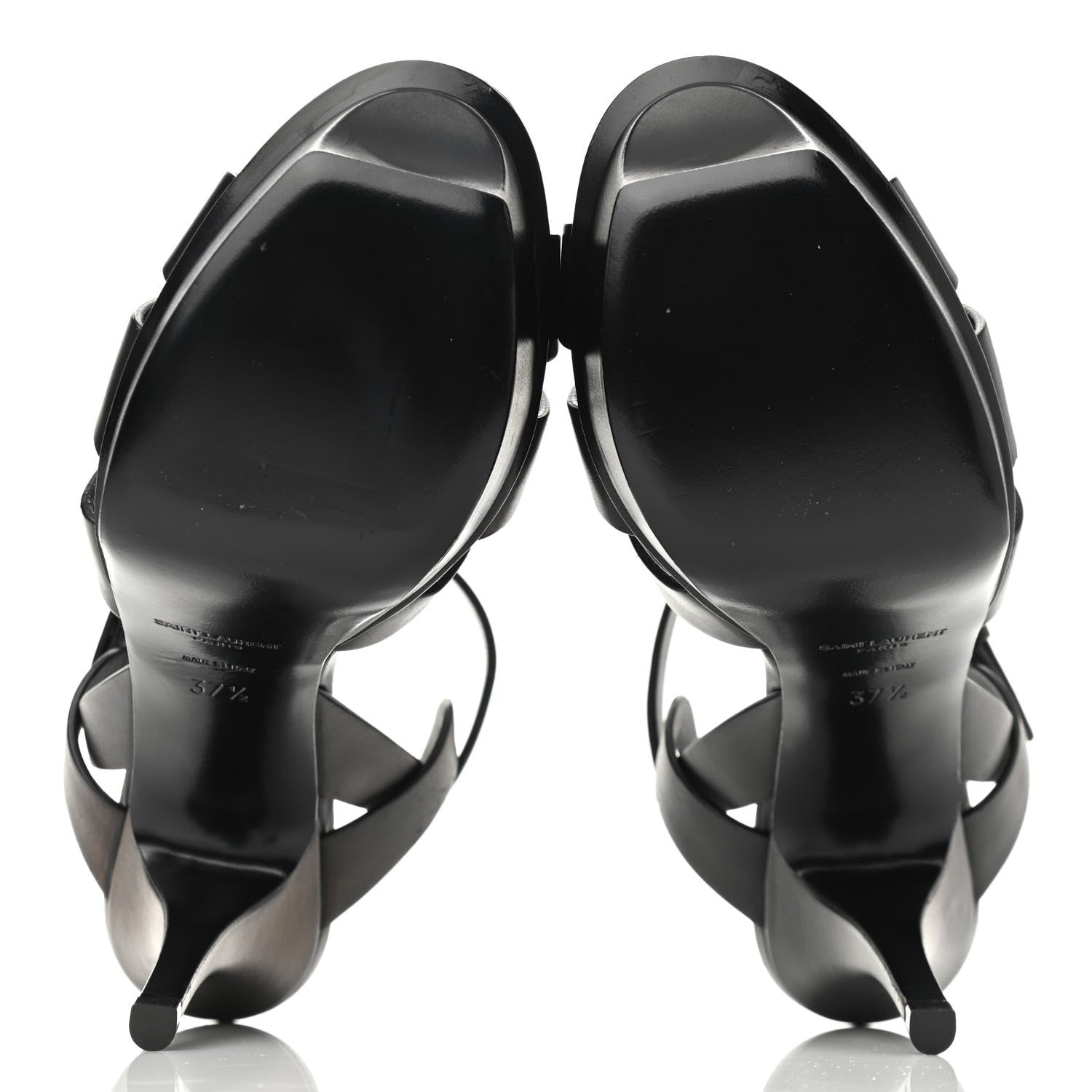 Saint Laurent Calfskin Tribute 75 Platform Sandals 37.5 Black 5 of 9