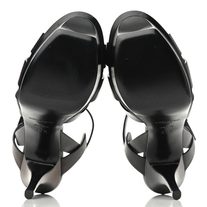 Saint Laurent Calfskin Tribute 75 Platform Sandals 37.5 Black 5 of 9