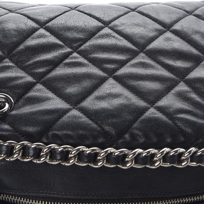 Chanel Washed Lambskin Quilted Chain Around Bowler Black 12 of 12