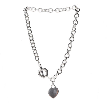 Tiffany Sterling Silver Heart Tag Toggle Necklace 3 of 5