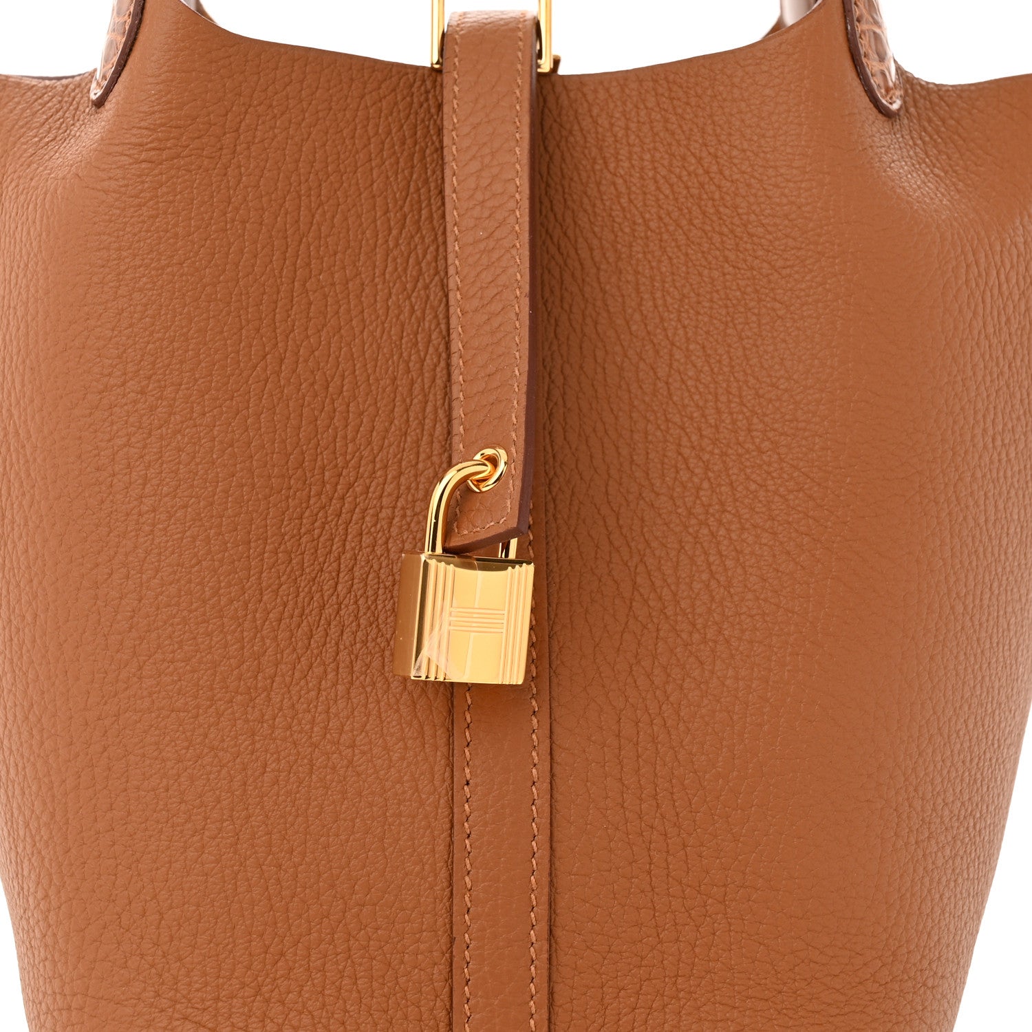Hermes Taurillon Clemence Matte Alligator Picotin Lock Touch 18 PM Gold 8 of 11