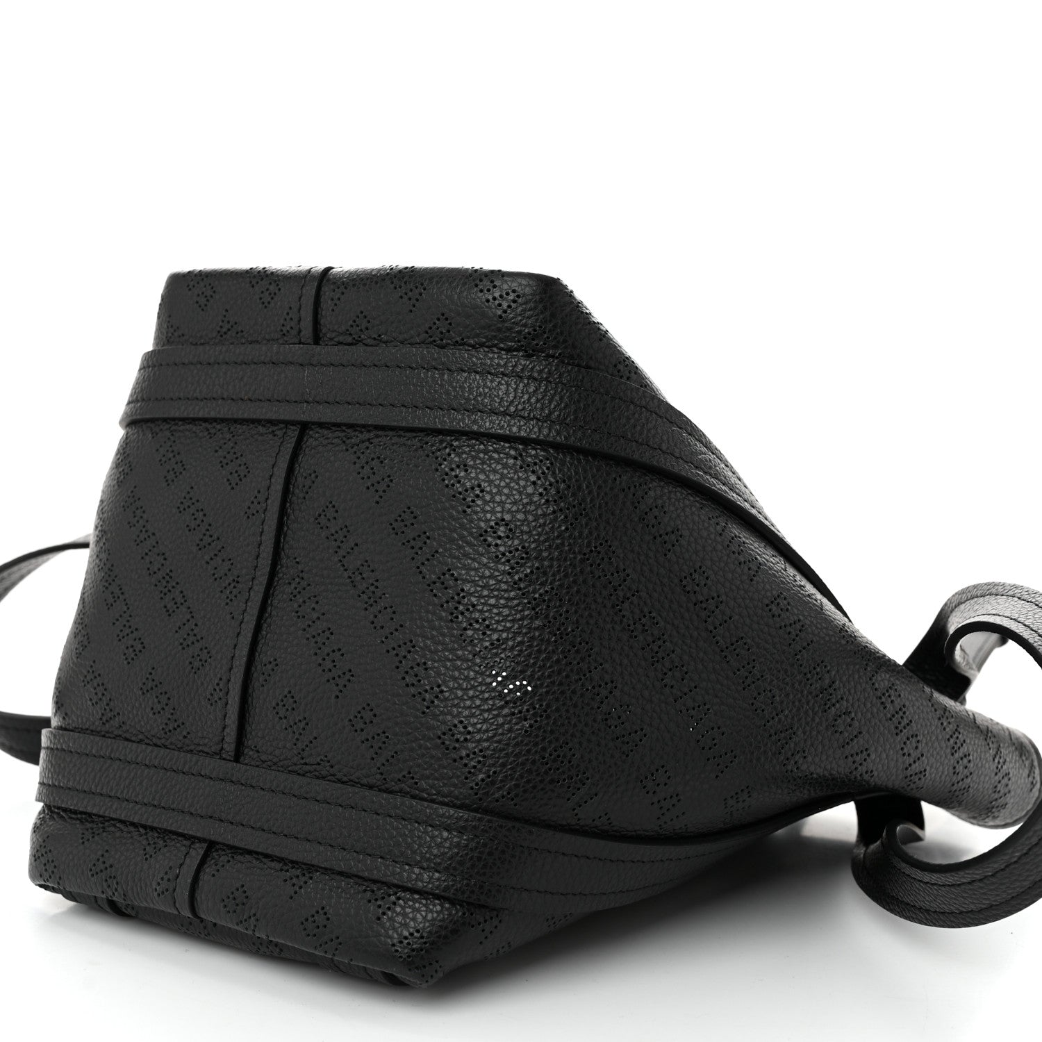 Balenciaga Grained Calfskin Logo Perforated XS Everyday North South Shoulder Tote Bag Black 10 of 10