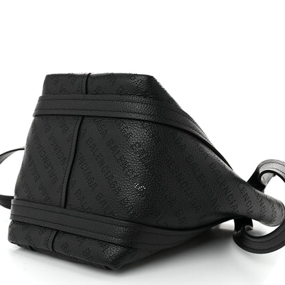 Balenciaga Grained Calfskin Logo Perforated XS Everyday North South Shoulder Tote Bag Black 10 of 10