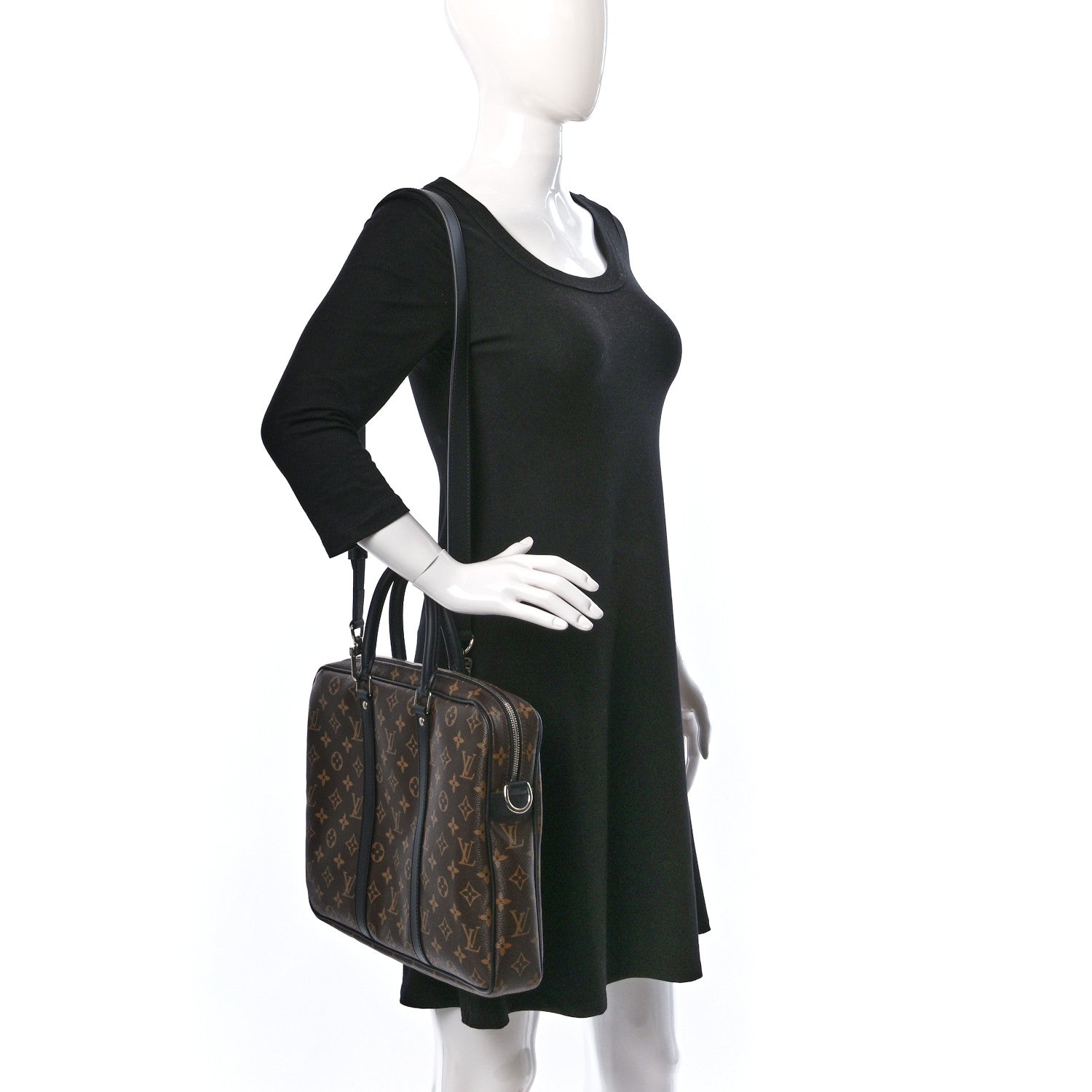 Louis Vuitton Monogram Macassar Porte-Documents Voyage PM 2 of 8
