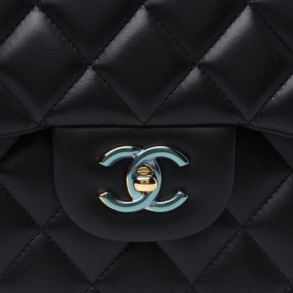 Chanel Lambskin Quilted Jumbo Double Flap Black 5 of 5