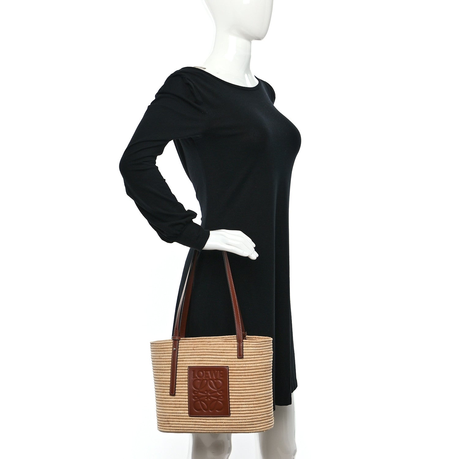 Loewe Raffia Small Square Basket Tote Bag Natural Tan 3 of 8