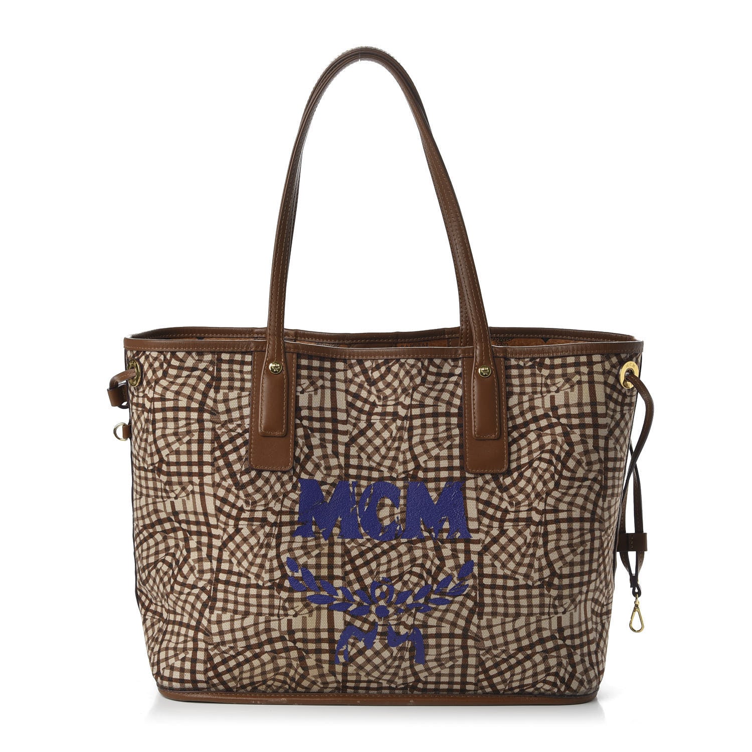 MCM Visetos Medium Liz Reversible Shopper Tote Cognac 9 of 15