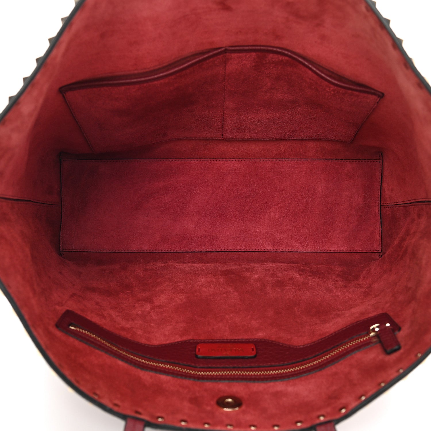 Valentino Garavani Grained Calfskin Rockstud Shoulder Tote Cerise 5 of 9