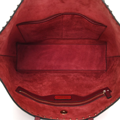 Valentino Garavani Grained Calfskin Rockstud Shoulder Tote Cerise 5 of 9