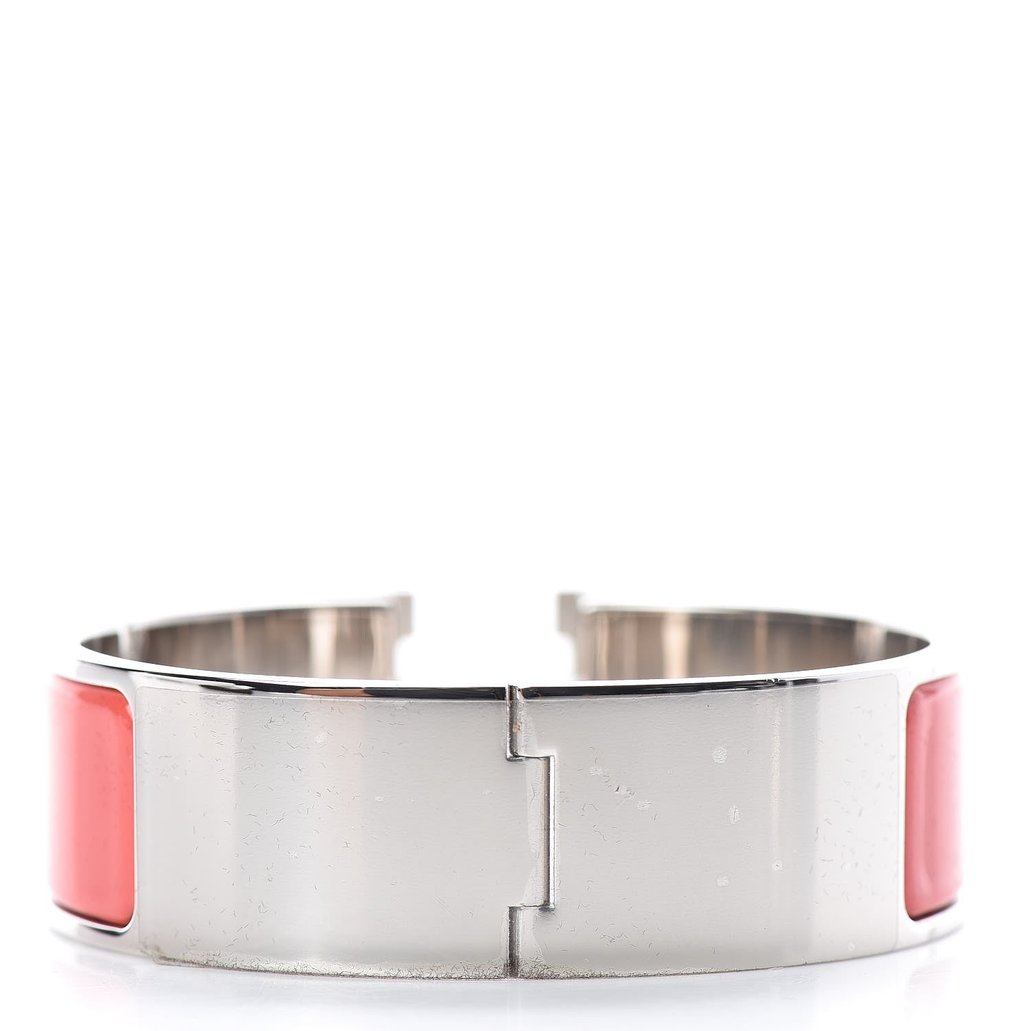 Hermes Enamel Wide Clic Clac H Bracelet GM Rouge Corail 3 of 4