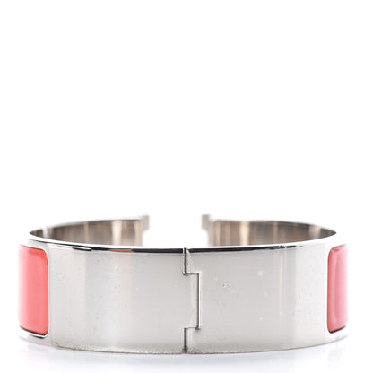 Hermes Enamel Wide Clic Clac H Bracelet GM Rouge Corail 3 of 4