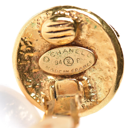 Chanel CC Button Clip On Earrings Gold 3 of 4