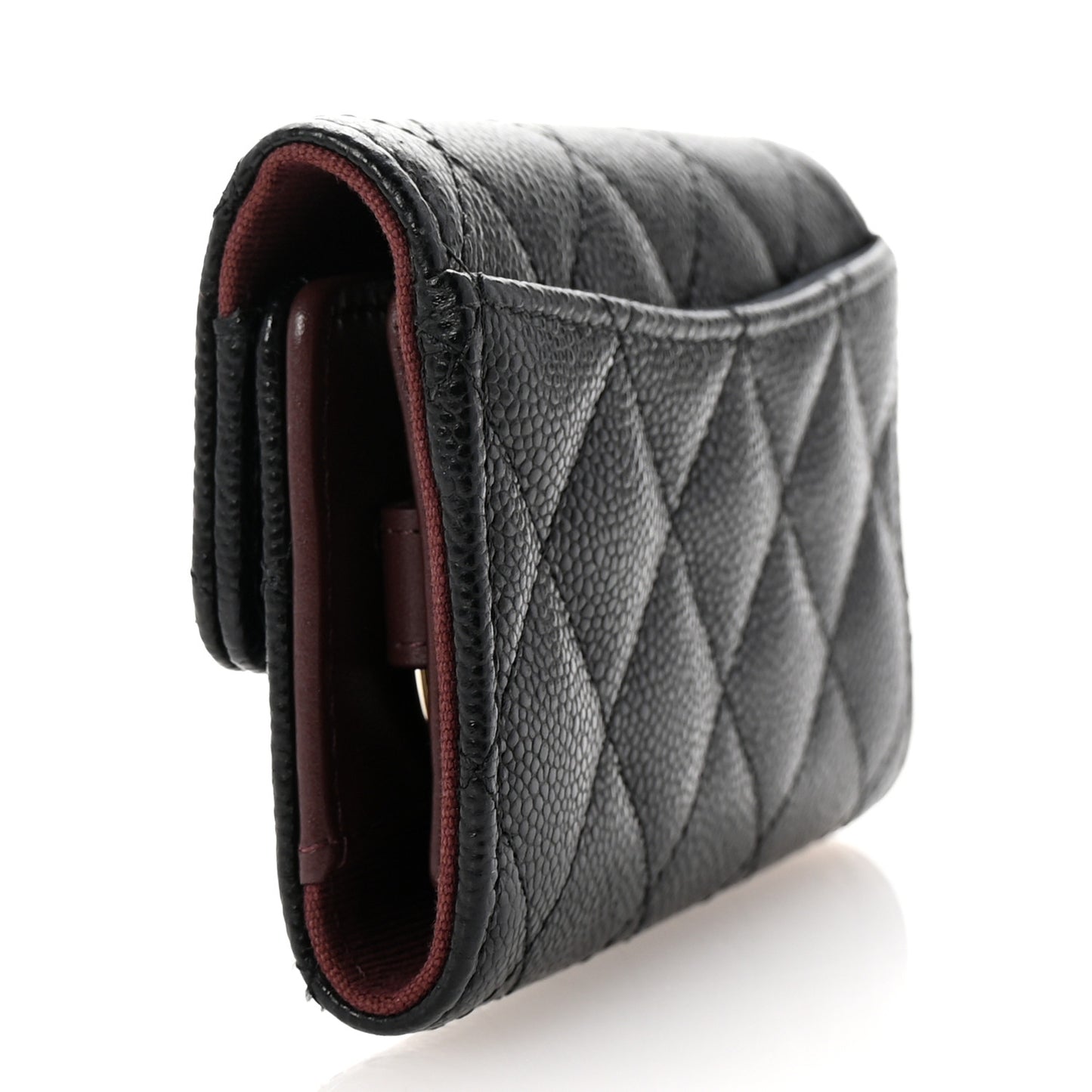 Caviar Quilted Classic 4 Key Holder Wallet Black
