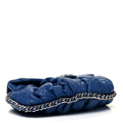 Chanel Washed Lambskin Quilted Medium Chain Around Messenger Blue 4 of 9