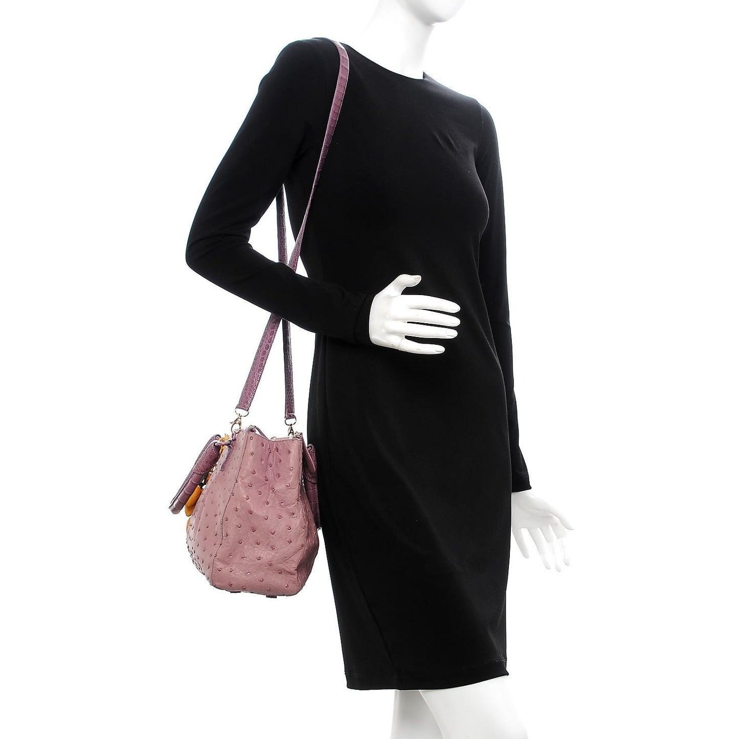 Ostrich Crocodile Mango Tote Purple