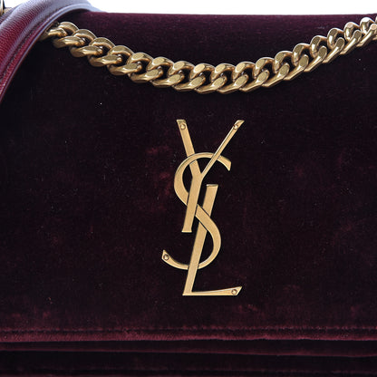 Saint Laurent Velvet Small Monogram Sunset Burgundy 7 of 9