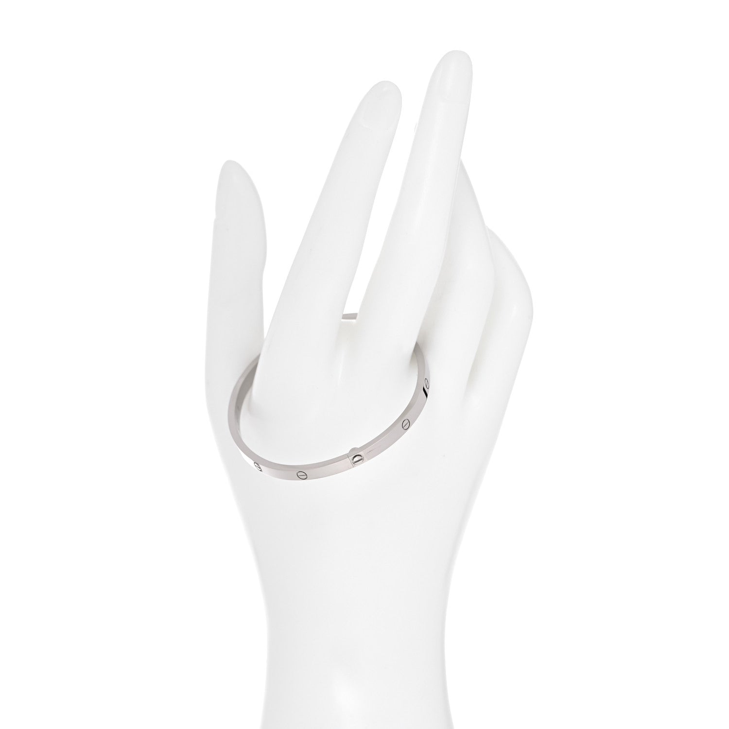 Cartier 18K White Gold Small LOVE Bracelet 18 3 of 13