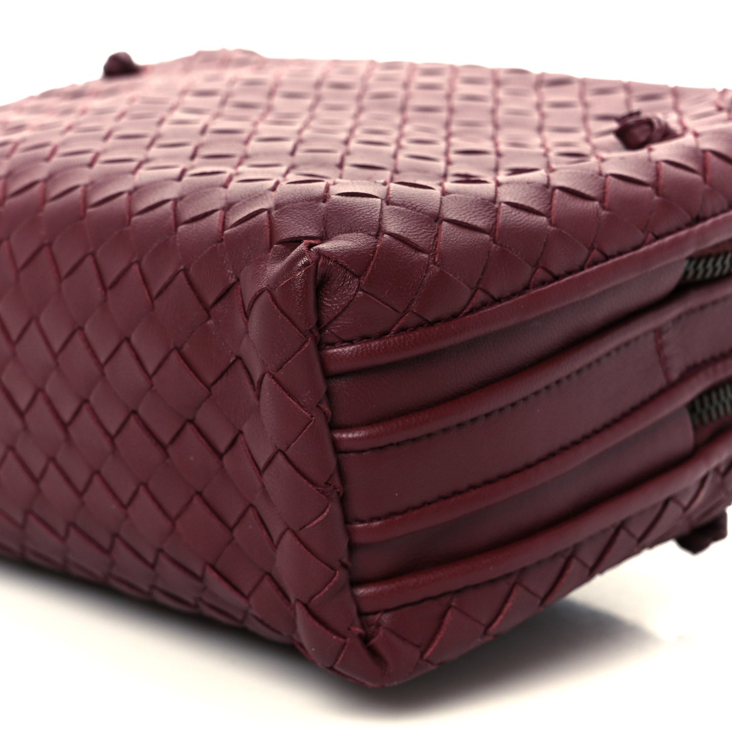 Nappa Intrecciato Double Compartment Crossbody Bag China Red