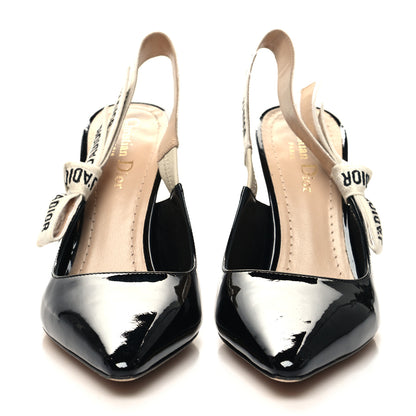 Christian Dior Patent Ribbon J'Adior Slingback 100mm Pumps 37.5 Black 2 of 9