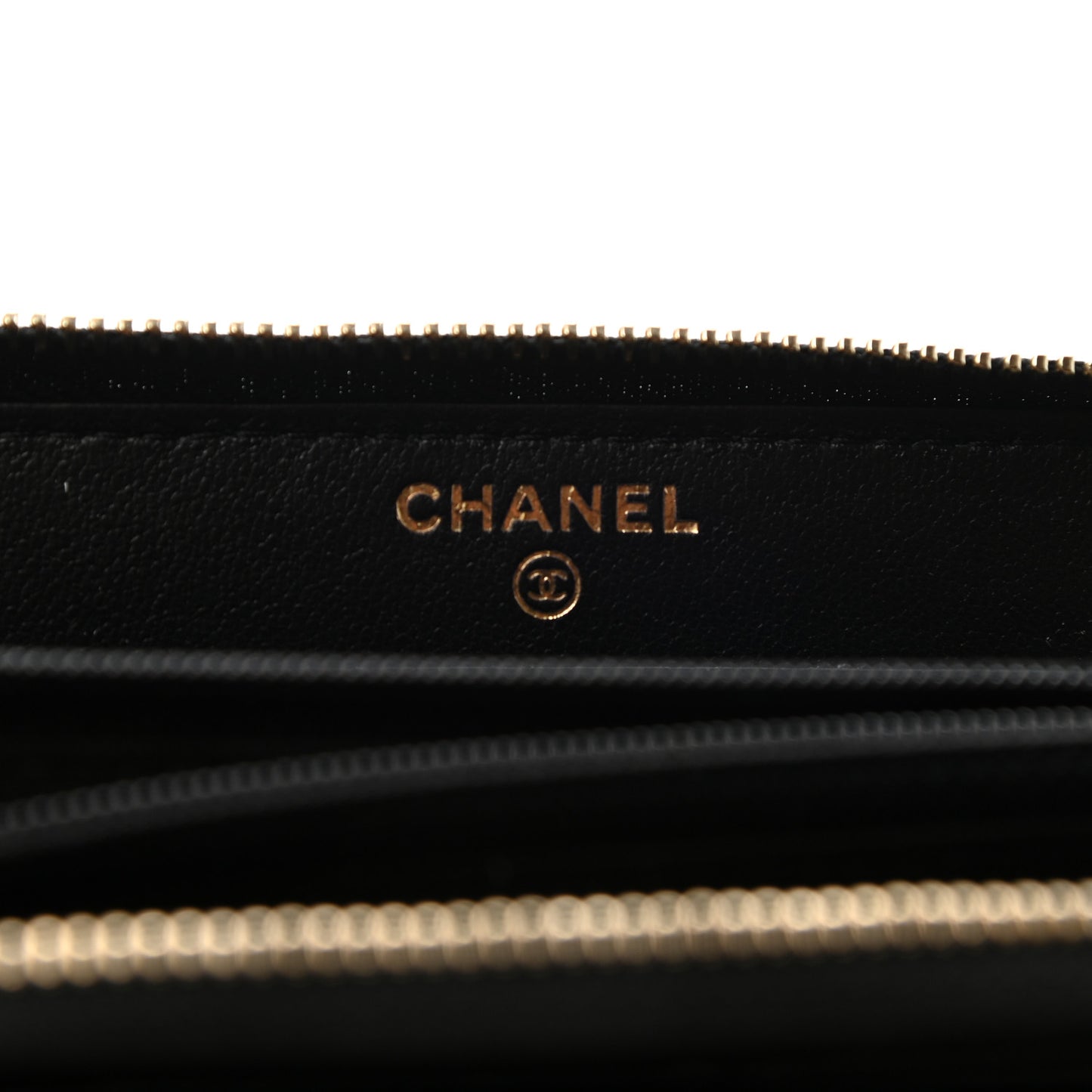 Lambskin Quilted Small Lucky Charms Zip Around Wallet Black