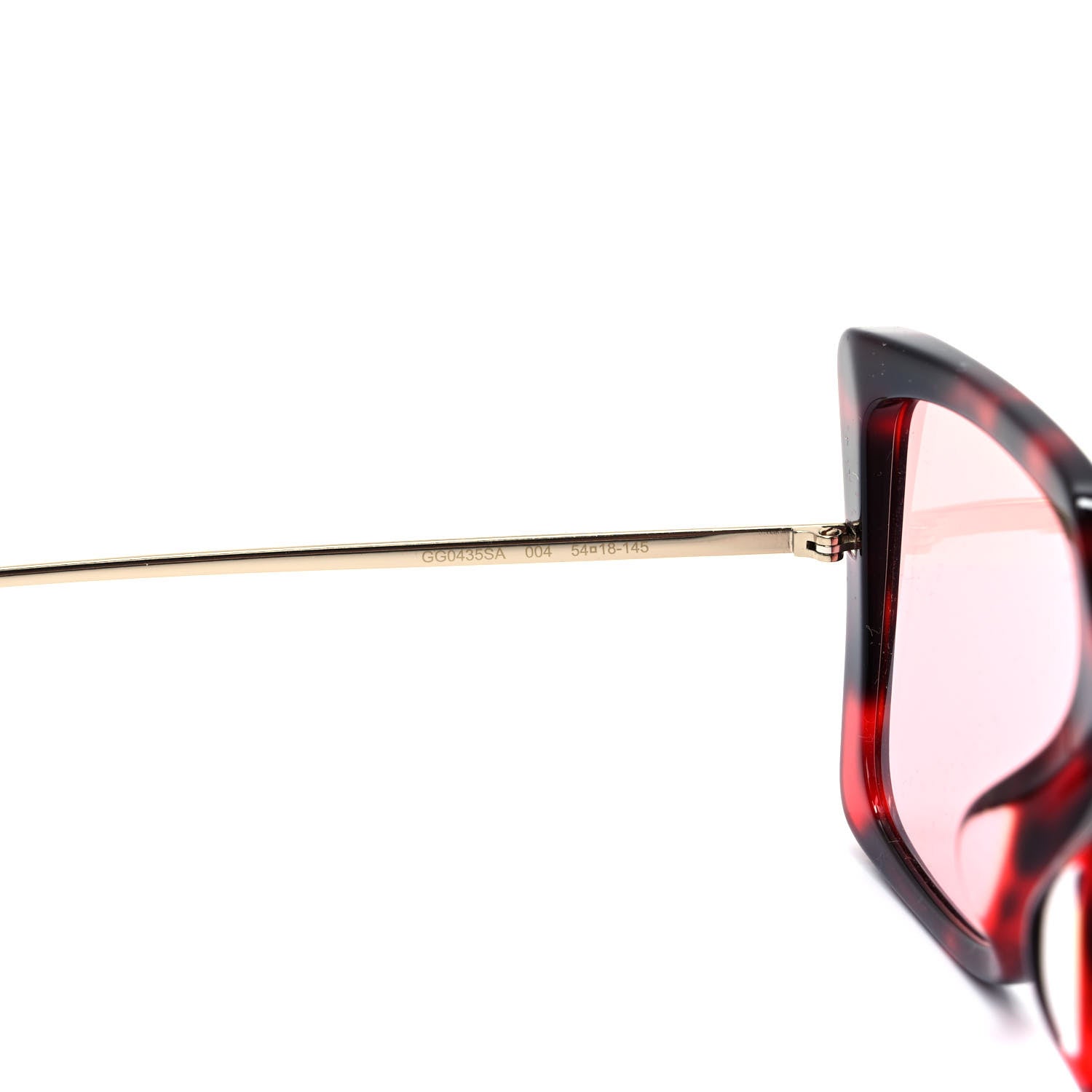 Gucci Acetate Oversize Square Frame GG0435S Sunglasses Red Havana 7 of 7