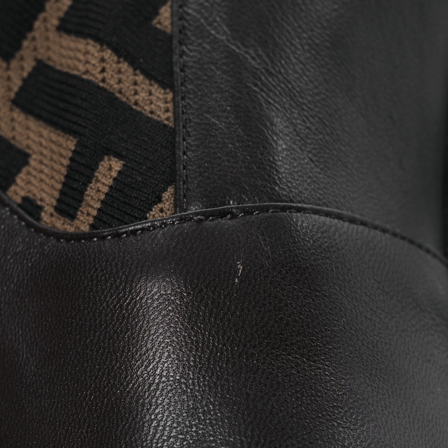 Fendi Nappa Microfiber Fabric FF Rockoko Thigh High Boots 40 Ebano Tobacco Black 12 of 12