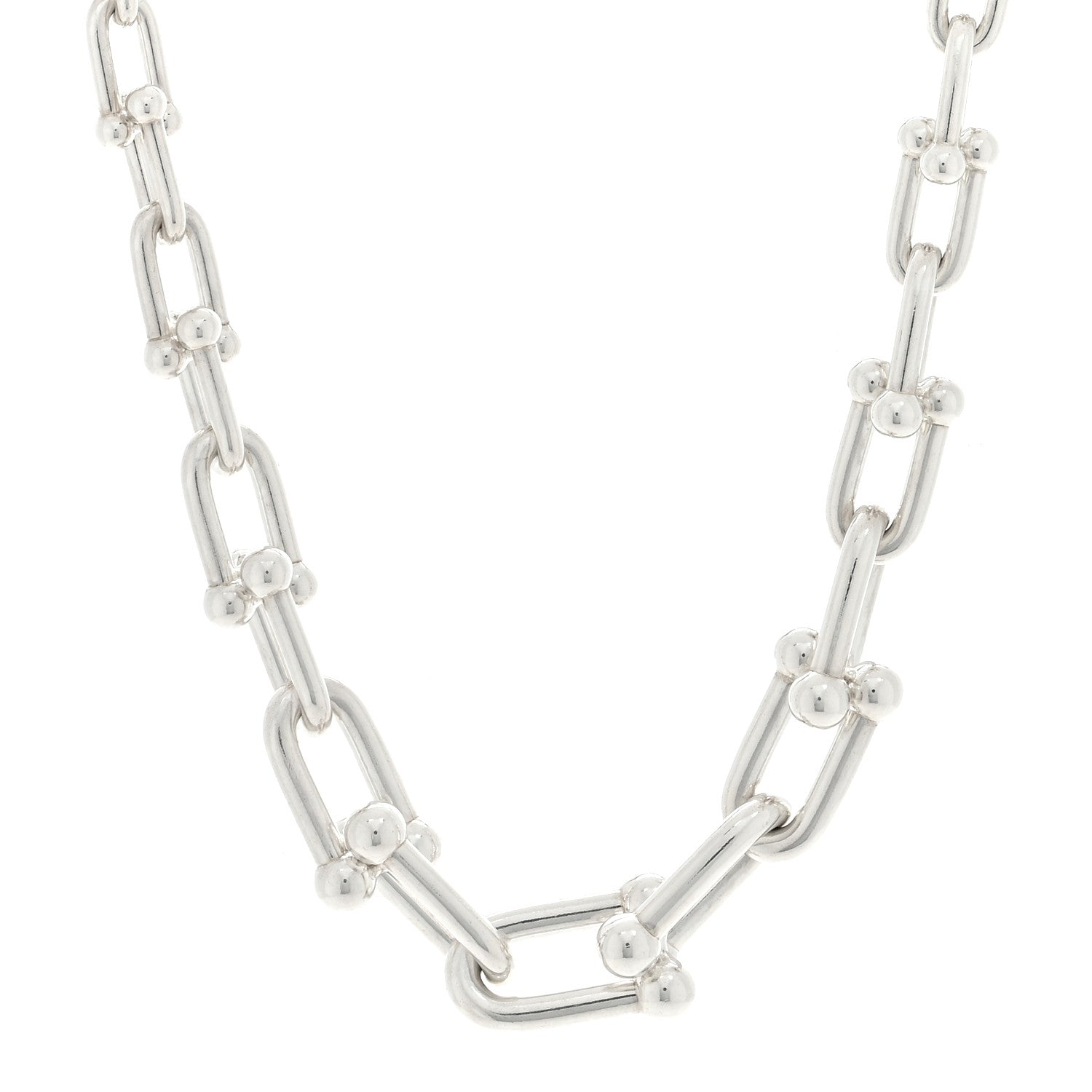 Tiffany Sterling Silver HardWear Graduated Link Necklace 1 of 4