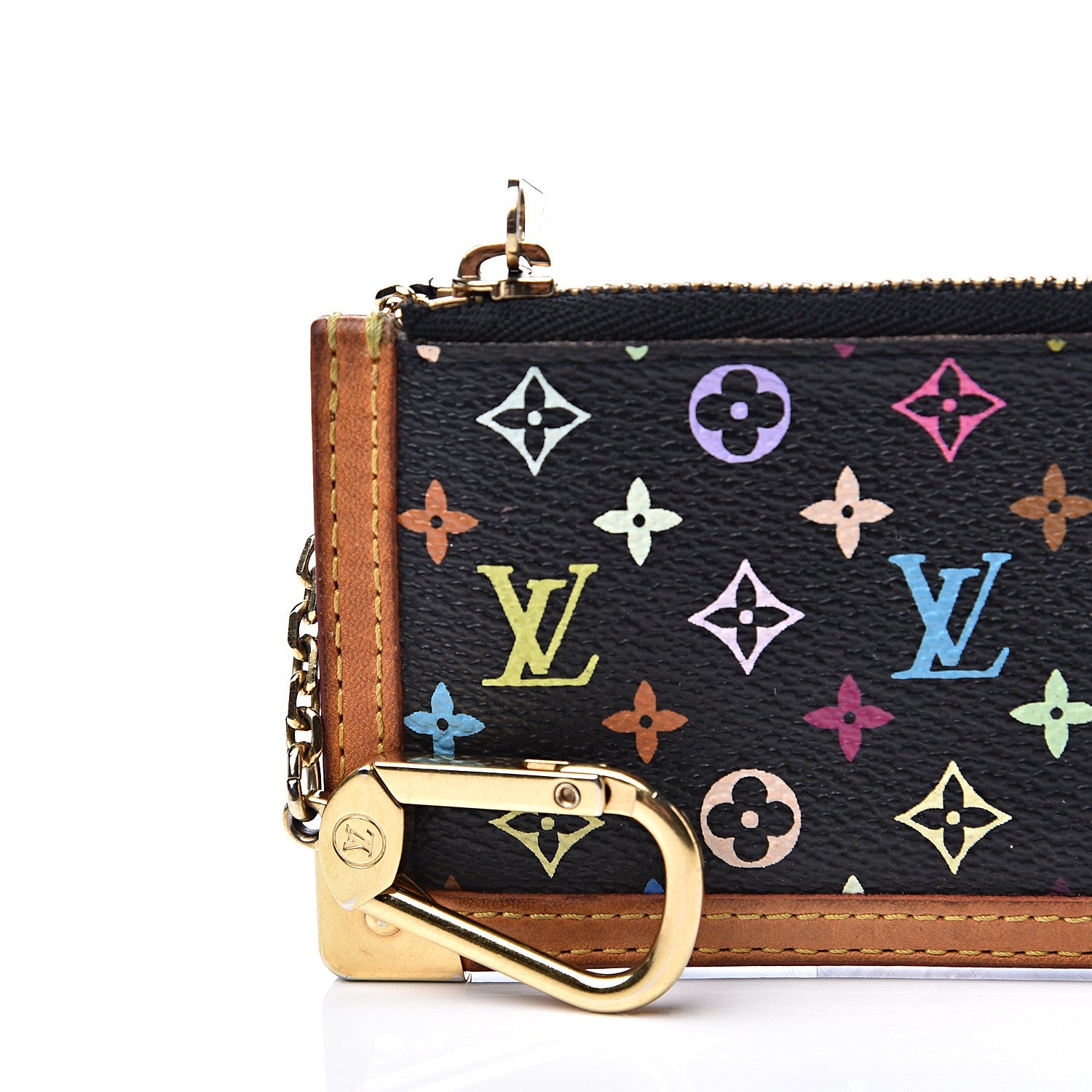 Louis Vuitton Monogram Multicolor Key Pouch Black 6 of 7