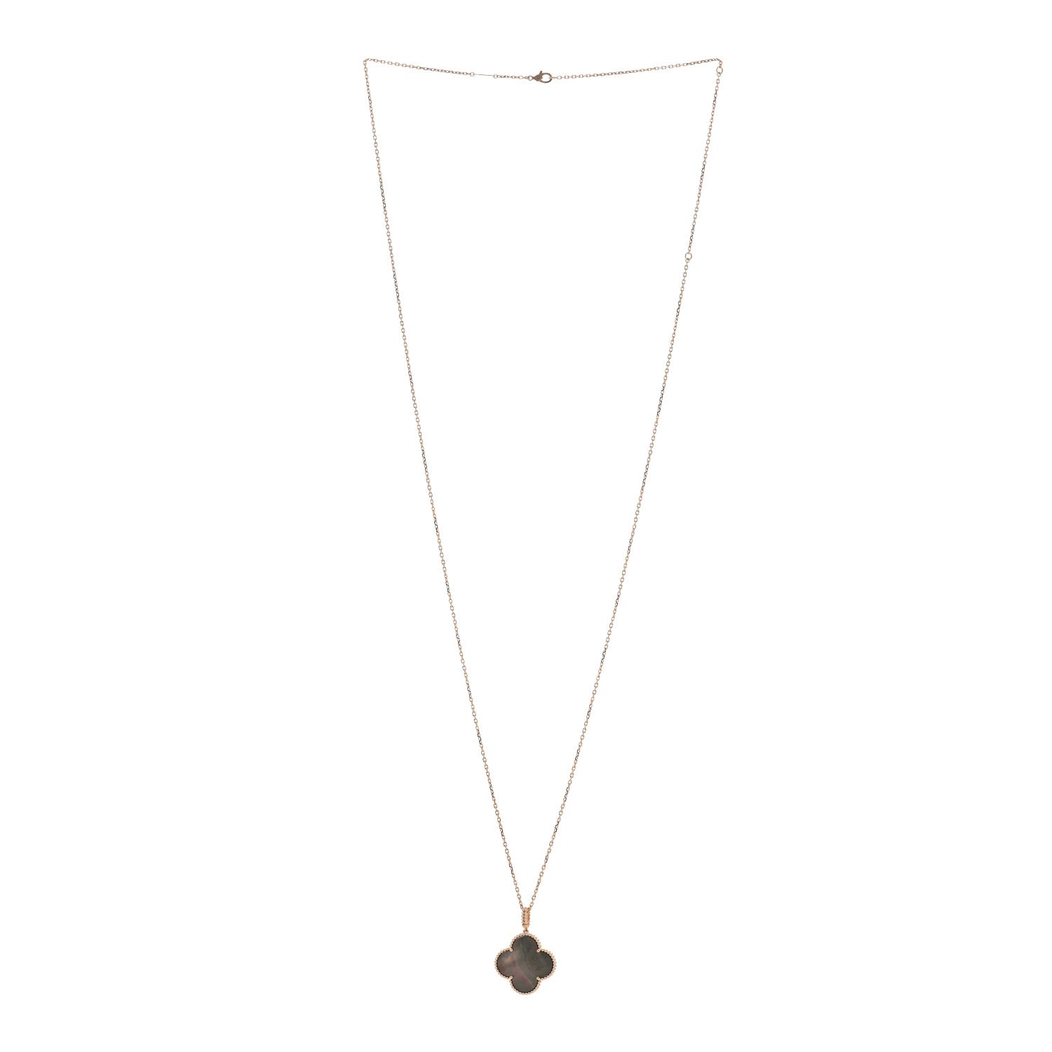 Van Cleef & Arpels 18K Rose Gold Gray Mother of Pearl Magic Alhambra Long Necklace 1 of 5