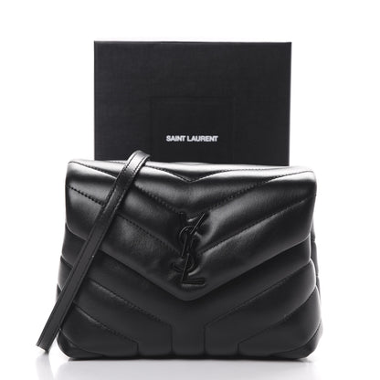 Saint Laurent Calfskin Y Quilted Monogram Toy Loulou Crossbody Bag Black 12 of 12