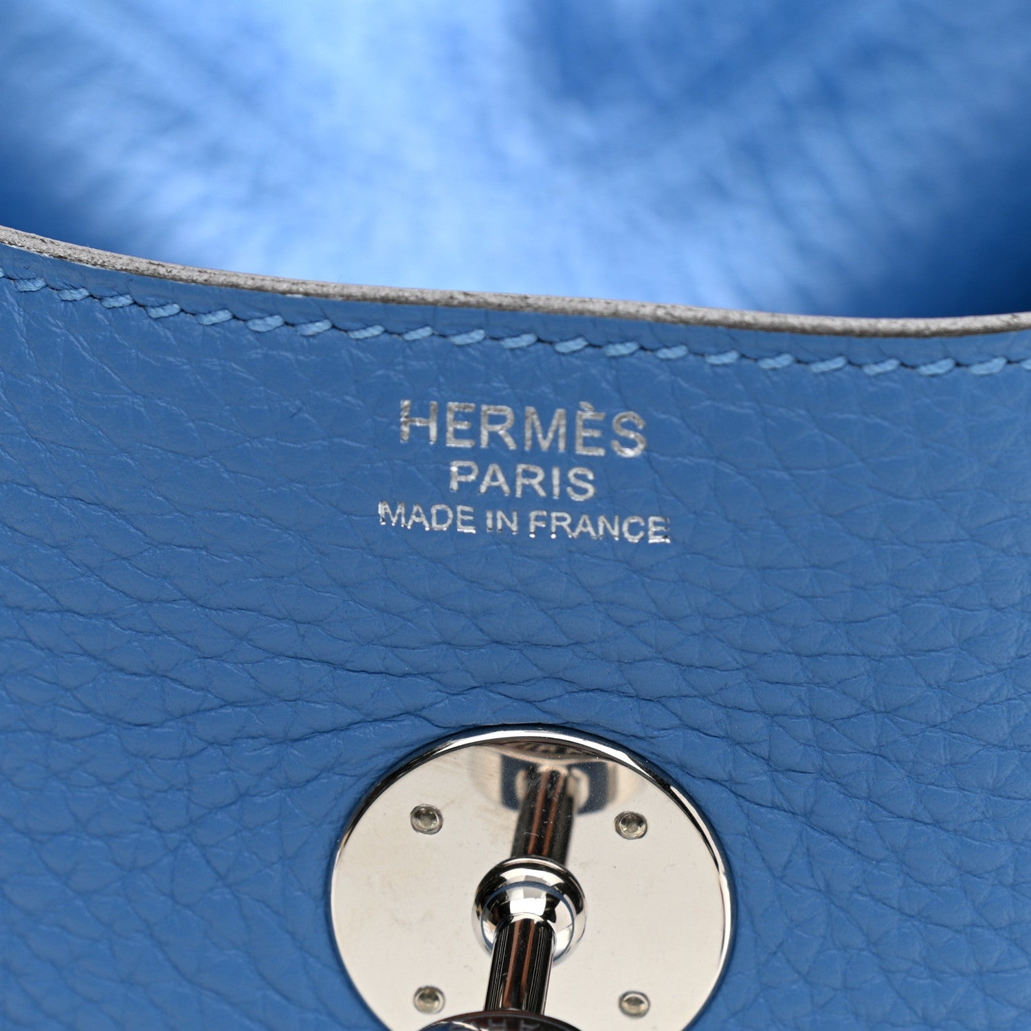 Hermes Taurillon Clemence Lindy 30 Bleu Paradis 6 of 11