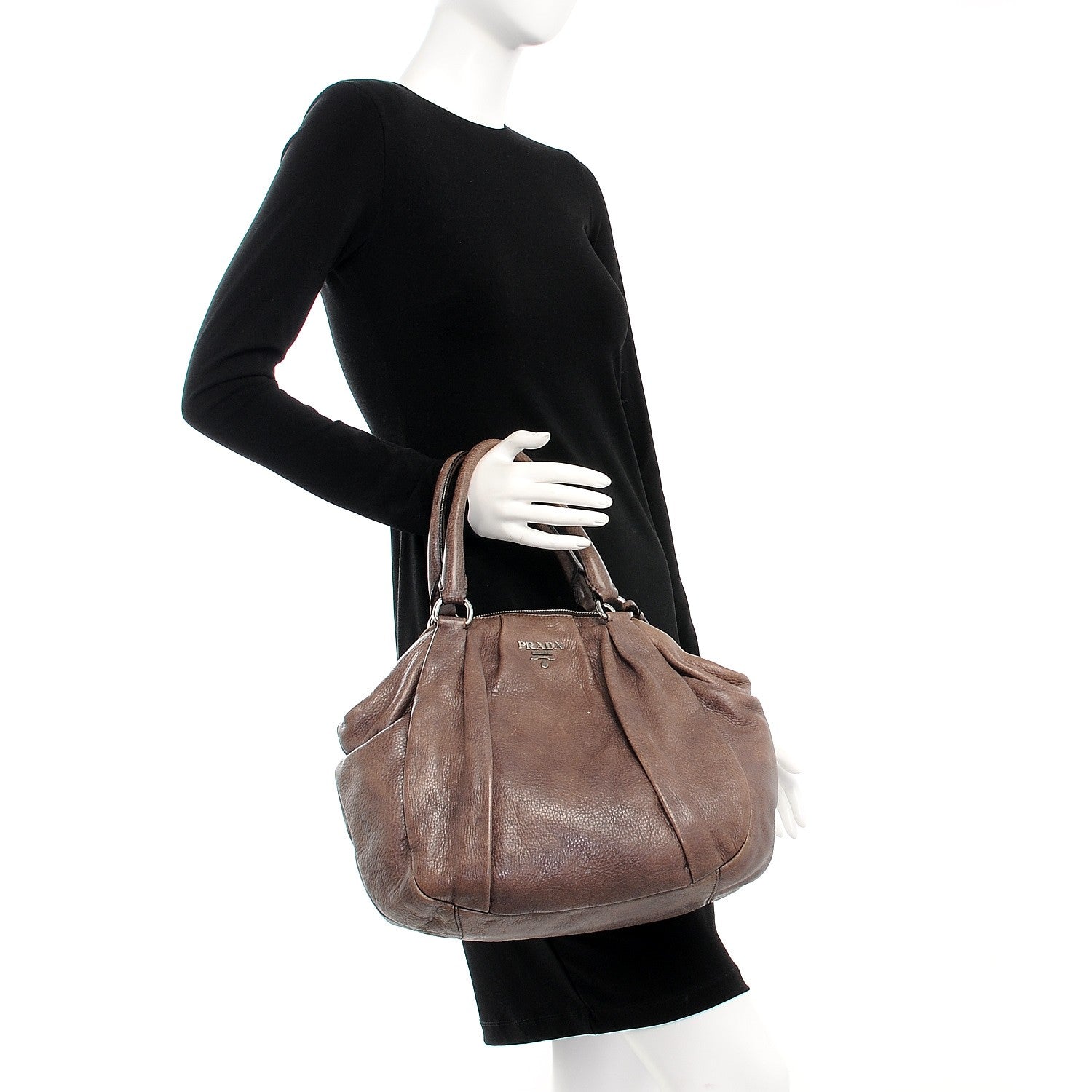Prada Cervo Deerskin Tote Fumo 2 of 16