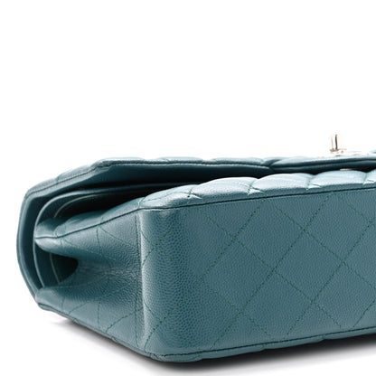 Chanel Caviar Quilted Medium Double Flap Dark Turquoise 9 of 10