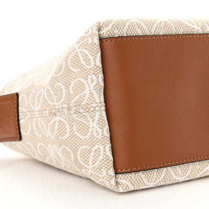 Loewe Jacquard Anagram Calfskin Small Cubi Bag Ecru Tan 9 of 10