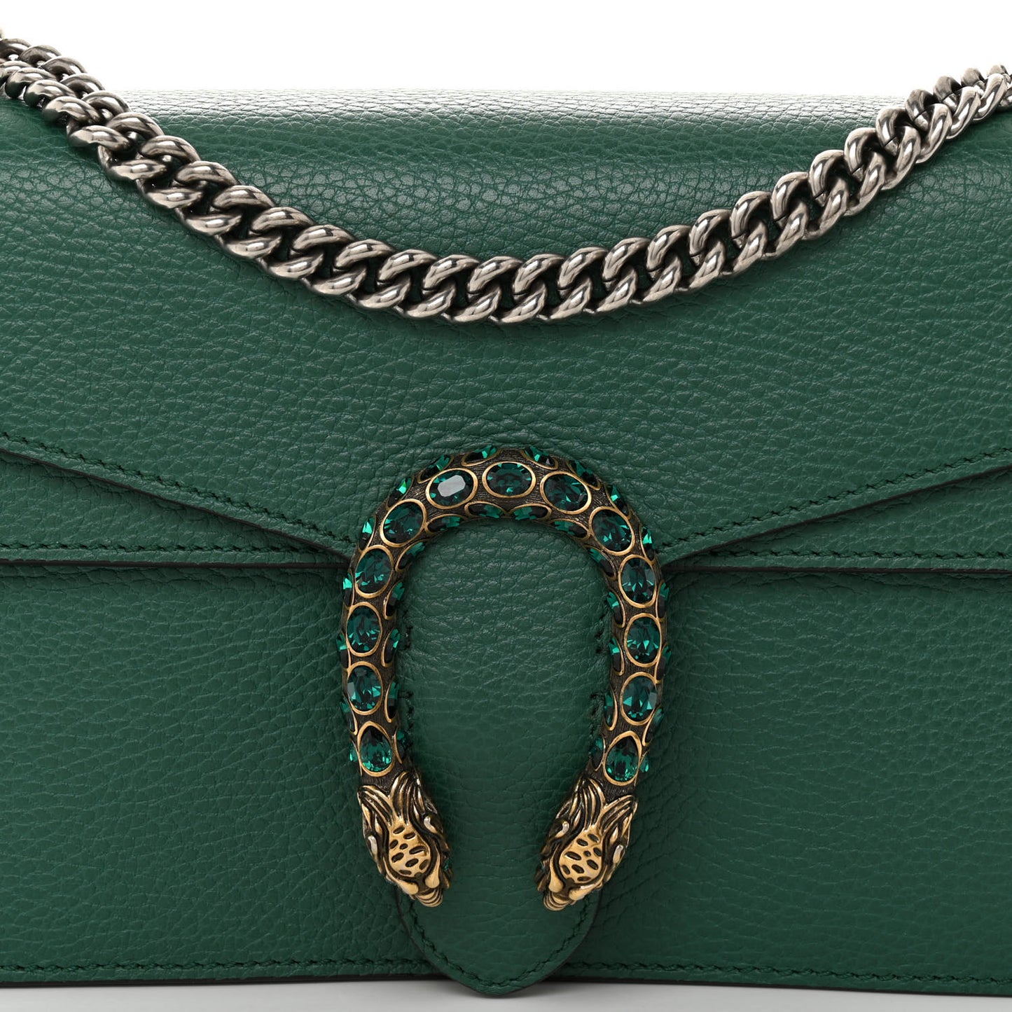 Pebbled Calfskin Small Dionysus Shoulder Bag Emerald