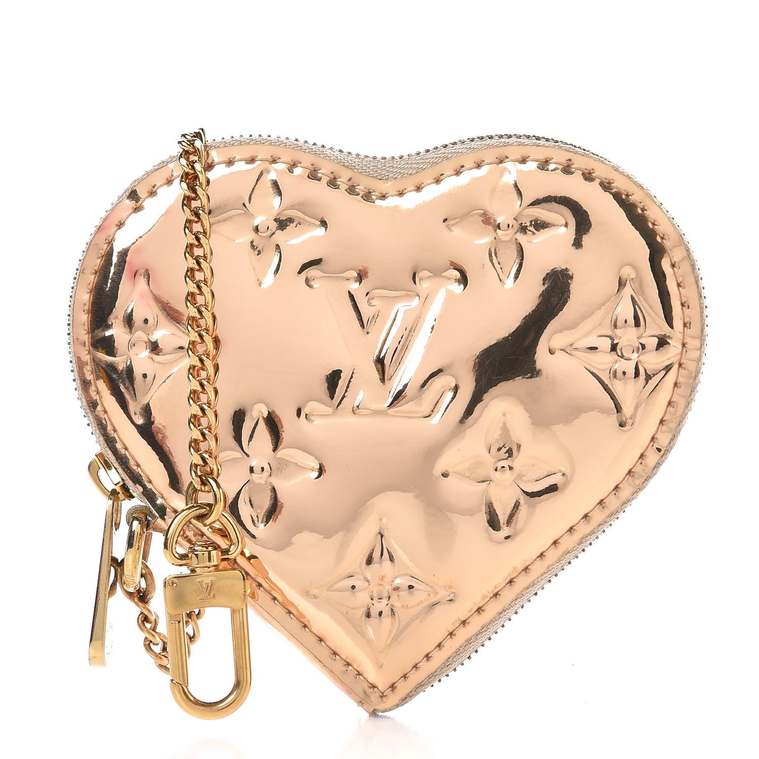 Louis Vuitton Monogram Miroir Heart Coin Purse Gold 1 of 7