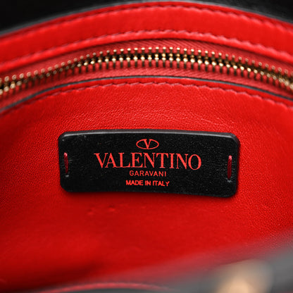 Valentino Garavani Nappa Quilted Medium Heart Rockstud Spike Shoulder Bag Black Red 6 of 11