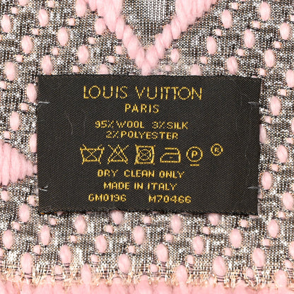 Louis Vuitton Wool Silk Logomania Shine Scarf Pink 3 of 3